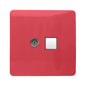 Trendi Modern Glossy Tactile TV Co-axial Socket+RJ45 Cat 5e&Cat 6 PC Ethernet Socket Strawberry