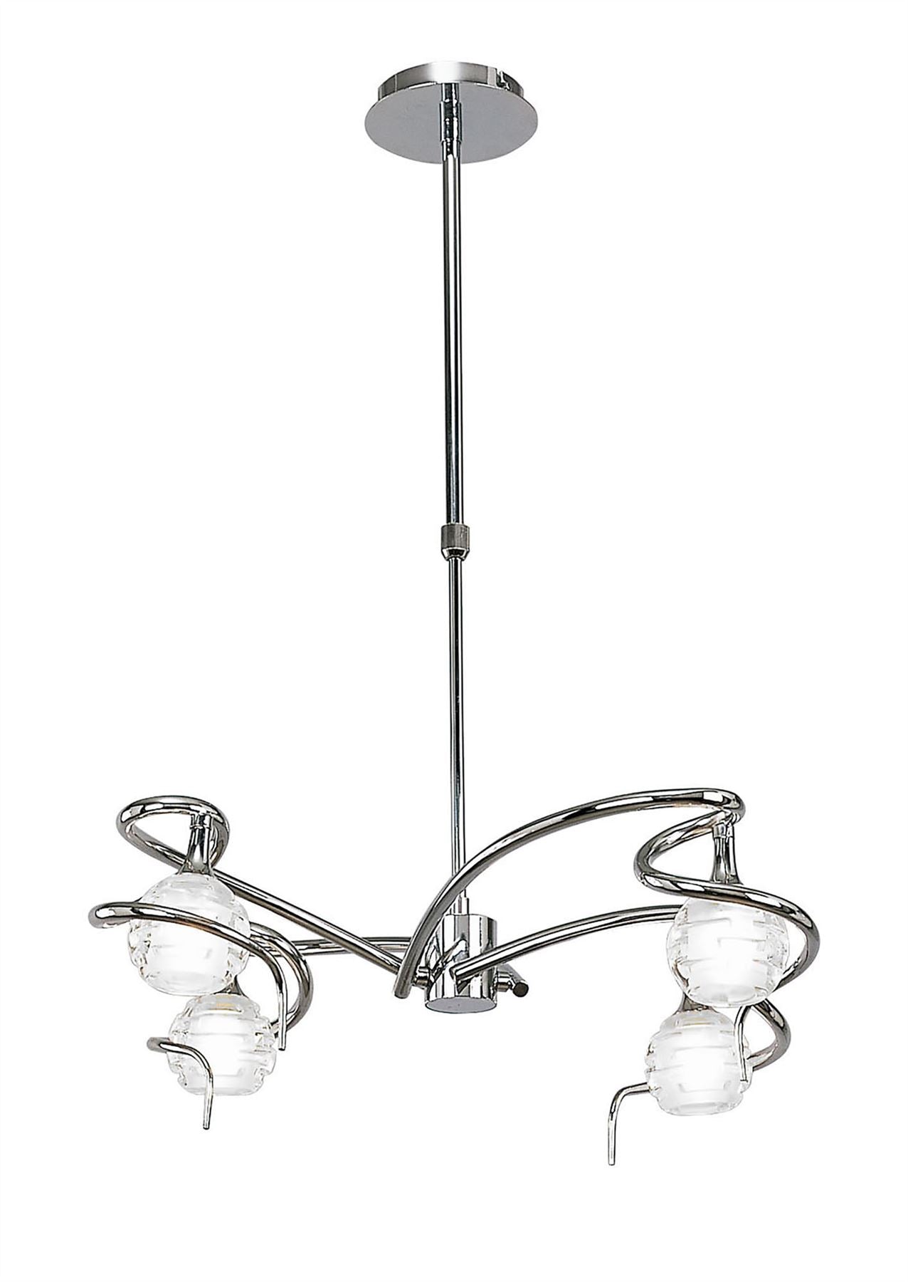 Mantra M0080 Dali Telescopic Pendant Semi Flush Convertible 4 Light G9, Polished Chrome