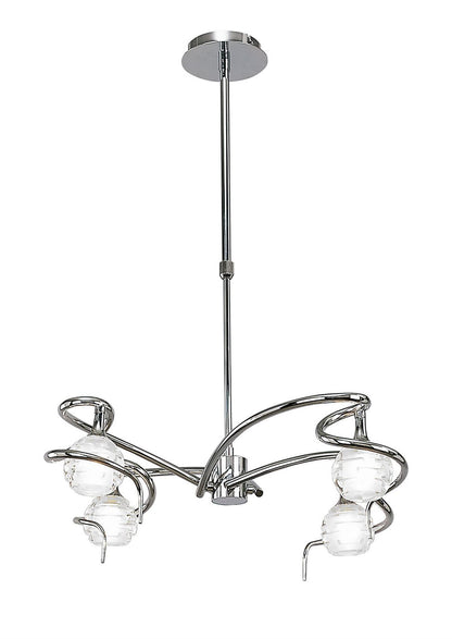 Mantra M0080 Dali Telescopic Pendant Semi Flush Convertible 4 Light G9, Polished Chrome