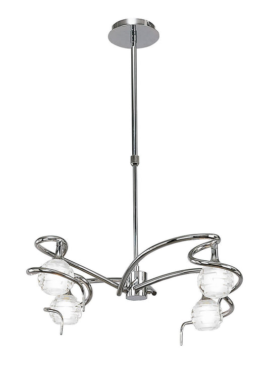 Mantra M0080 Dali Telescopic Pendant Semi Flush Convertible 4 Light G9, Polished Chrome