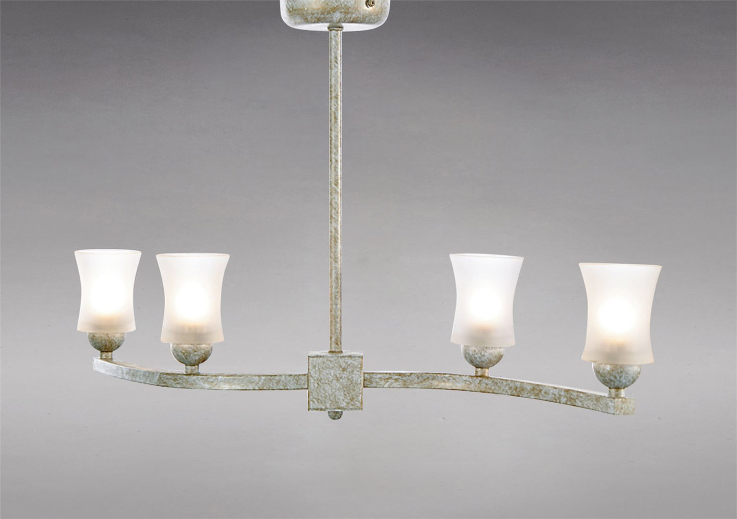 Diyas Toscano 65cm Semi Flush 4 Light G9 White/French Gold/Frosted Glass