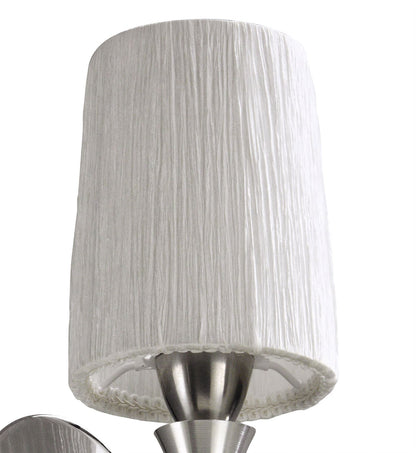 Mantra Lucca Wall Light Switched 1 Light E27, Polished Chrome with White Shade & Clear Crystal