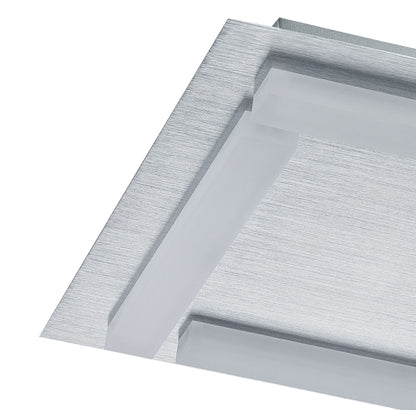 Mantra Fusion Verona Square Ceiling 4 Light 20W LED 3000K, 1800lm, Satin Aluminium/Frosted Acrylic, 3yrs Warranty