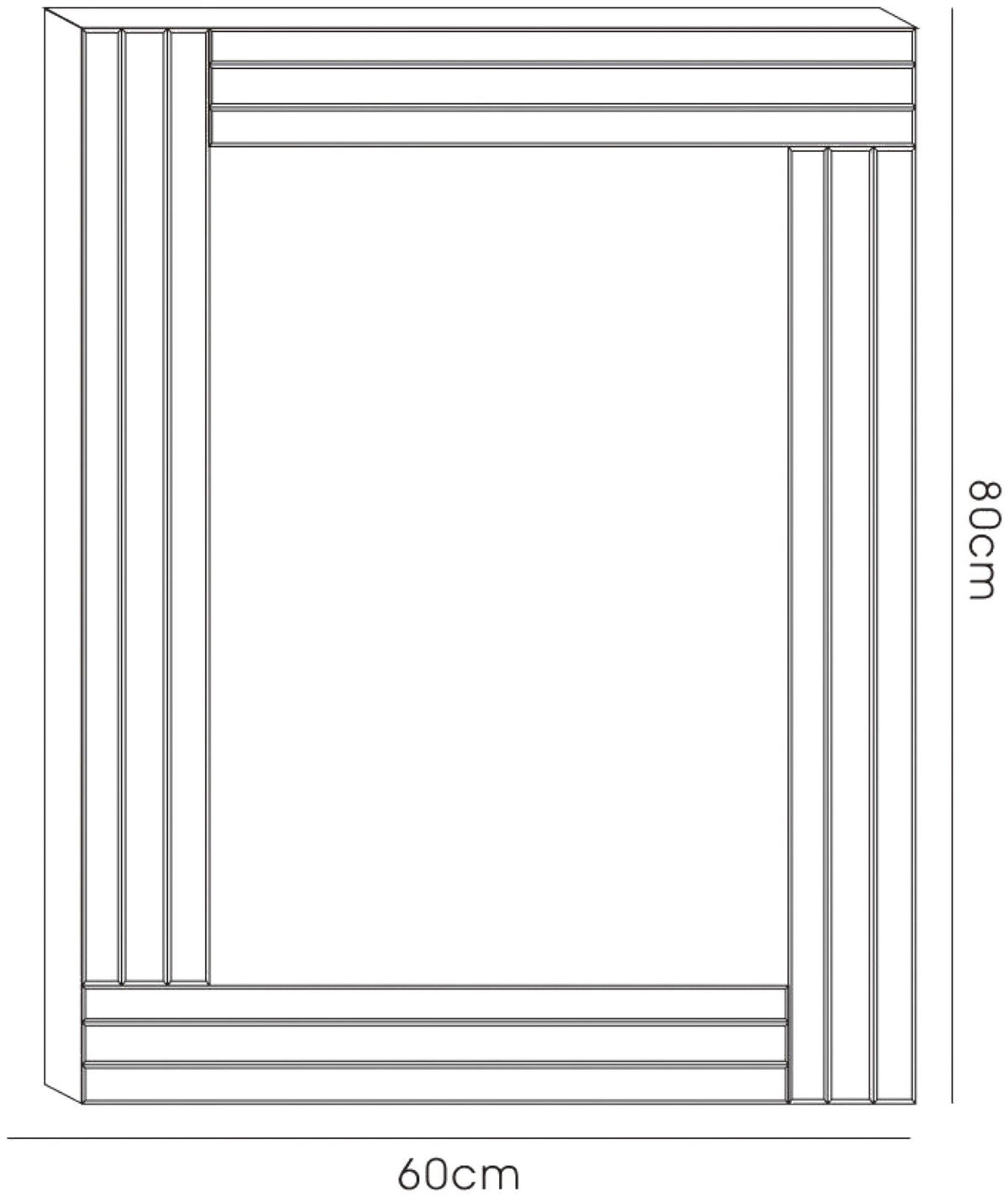 Diyas Home Armonie 60cm x 80cm Triple Strip Detailed Mirror (Can Only Be Shipped On A Pallet, Additional Charges May Apply.) Mirrors