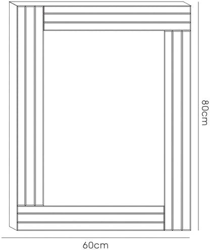 Diyas Home Armonie 60cm x 80cm Triple Strip Detailed Mirror (Can Only Be Shipped On A Pallet, Additional Charges May Apply.) Mirrors