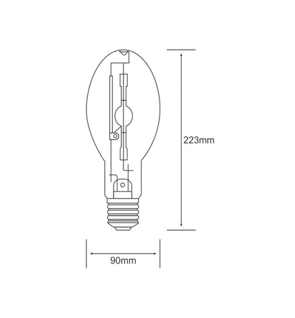 Luxram Metal Halide Elliptical Clear E40 400W 4200K HID Metal