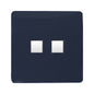 Trendi Artistic Modern Glossy Tactile Telephone Socket + Cat 5e&Cat 6 RJ45 PC Socket Navy