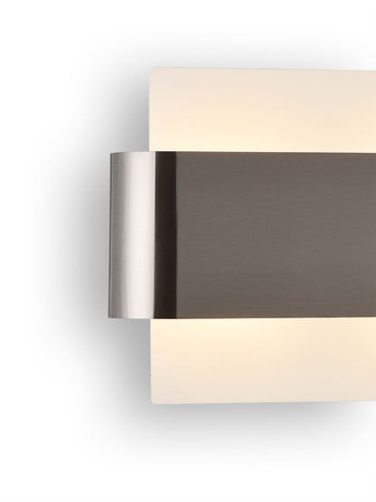 Deco Damo 2 Light G9 Flush Ceiling Light, White Base with Satin Nickel Centre Band