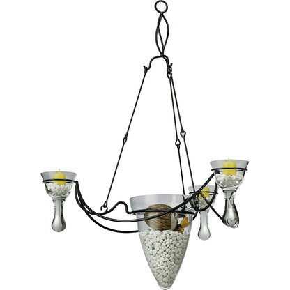 Diyas Home (DH) Tessa  3 Arm Polished Chrome/Clear Glass Ceiling Pendant Light Fitting