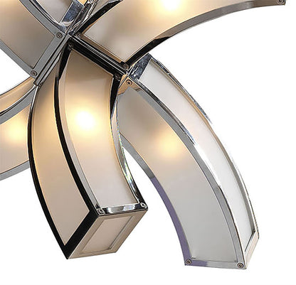 Mantra M0398 Duna E27 Pendant 6 arms 6 Light E27, Polished Chrome/White Acrylic