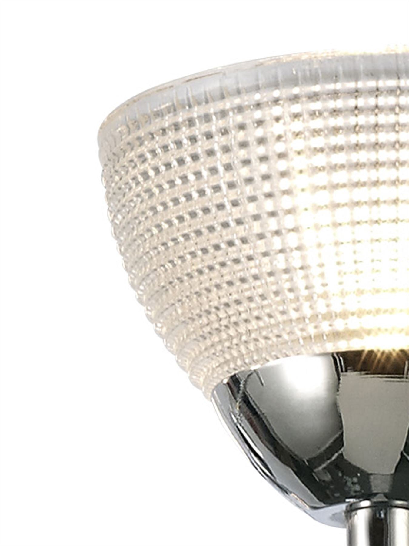 Deco Avalon Ceiling 5 Light G9 Pendant/Semi Ceiling Light, Polished Chrome with Clear Prismatic Glass