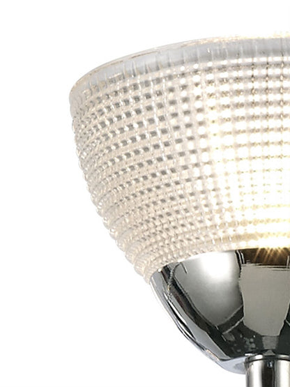 Deco Avalon Ceiling 5 Light G9 Pendant/Semi Ceiling Light, Polished Chrome with Clear Prismatic Glass