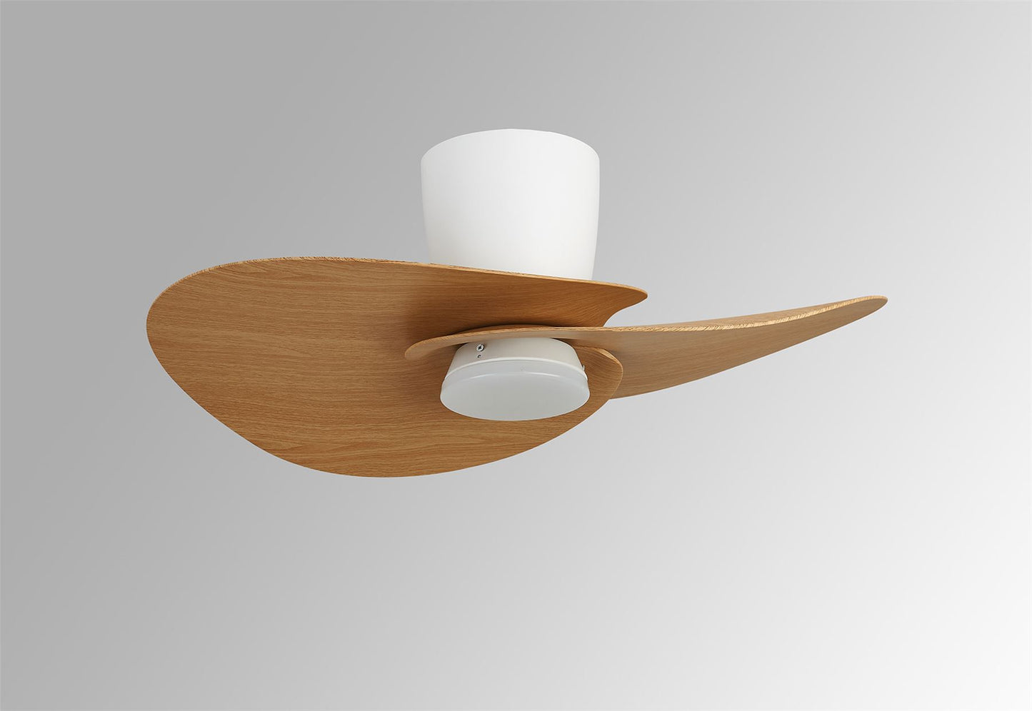Nenufar 74 x 44cm 18W LED Dimmable Ceiling Light With Built-In 30W DC Fan, 3000-5000K Remote Control, 3600lm, White/Wood, 5yrs Warranty