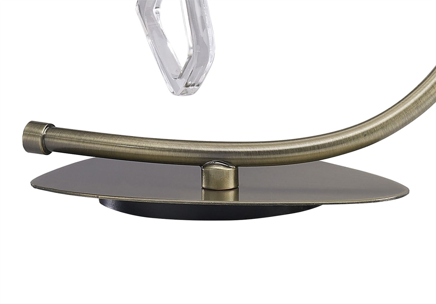 Mantra Mara Table Lamp 1 Light E14 Large, Antique Brass with Ivory White Shade