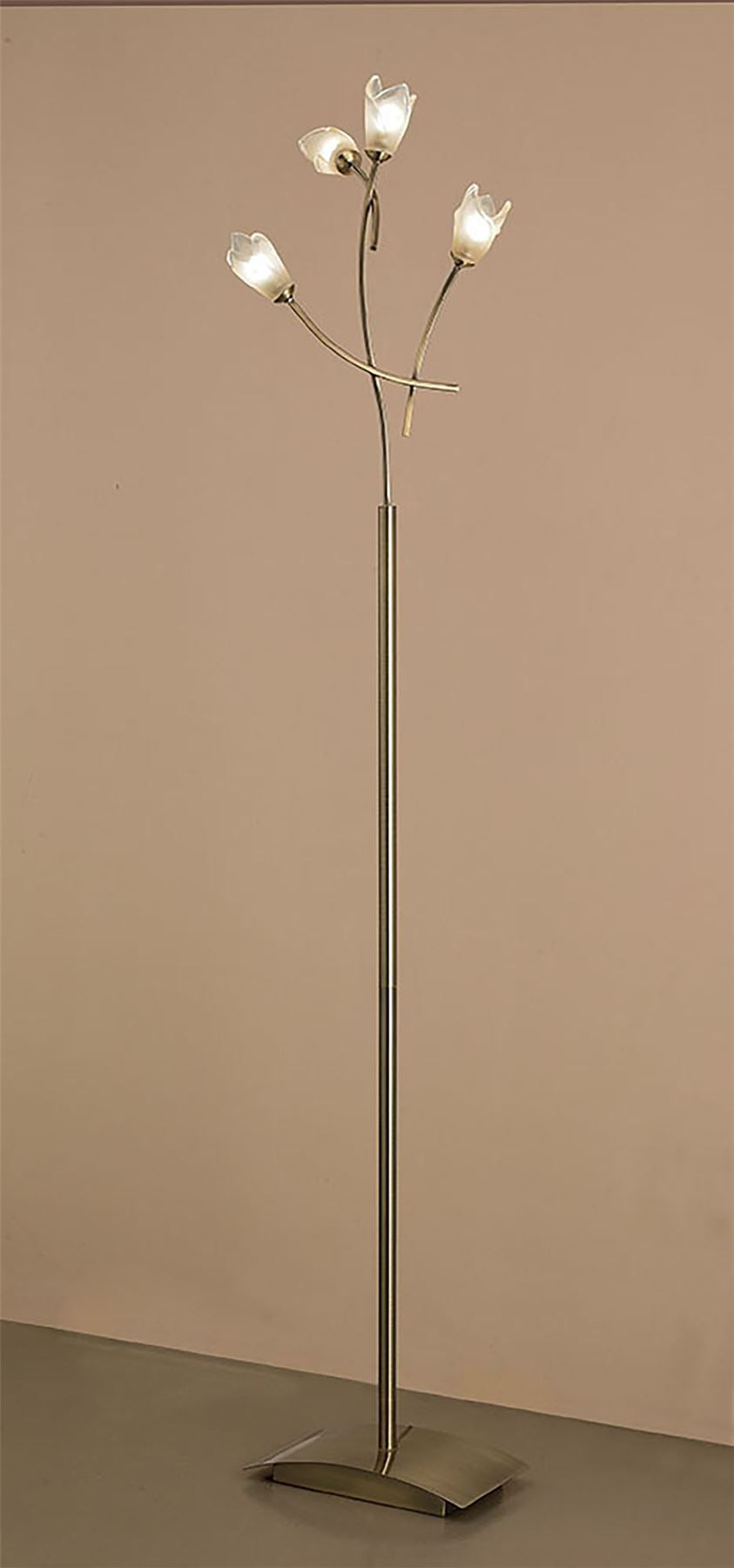 Mantra Pietra Floor Lamp 4 Light G9, Antique Brass, NOT LED/CFL Compatible