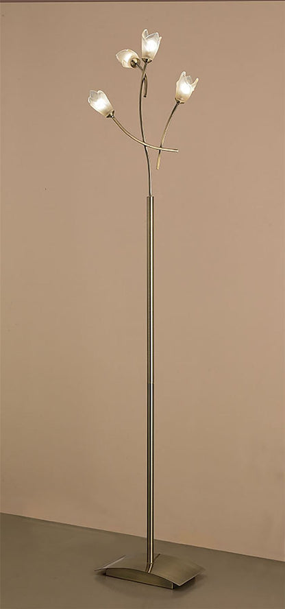 Mantra Pietra Floor Lamp 4 Light G9, Antique Brass, NOT LED/CFL Compatible