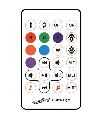 Mantra M3697 Funghi IP44 Portable 3W Speaker, 120lm, 3W LED RGBW Lamp Bluetooth Connection/Remote Control, 2yrs Warranty
