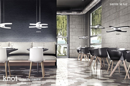 Mantra M3971 Knot Pendant 36W LED 3000K, 3600lm, Gloss Black/White Acrylic/Polished Chrome, 3yrs Warranty