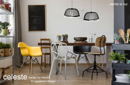 Mantra Celeste Pendant 41cm Round, 20W LED, 3000K, 1400lm, Black, 3yrs Warranty