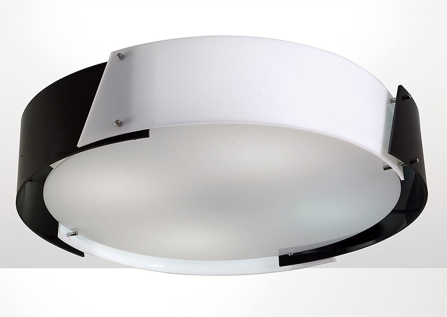 Diyas Dakota 67cm Flush  Medium 4 Light E27 Polished Chrome/Black & White Acrylic Ceiling Light Fitting
