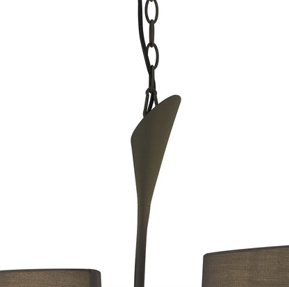 Mantra M3680 Lua Linear Pendant 2 Arm 4 Light E27, Ash Grey with Ash Grey Shades