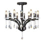 Diyas Fiore 62cm  6 Light E14 Black Chrome/Crystal Ceiling Pendant Light Fitting