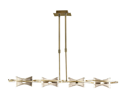 Mantra Kromo Linear Telescopic 4 Light G9 Line, Antique Brass