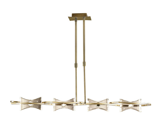 Mantra Kromo Linear Telescopic 4 Light G9 Line, Antique Brass