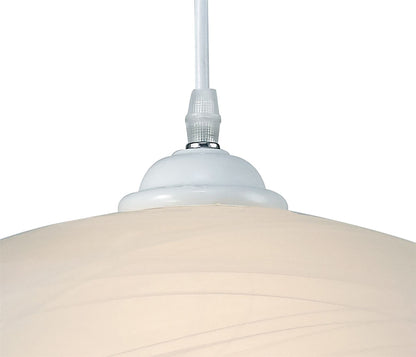 Deco Chester 1 Light E27 Pendant, Frosted Alabaster Glass with White Suspension Kit