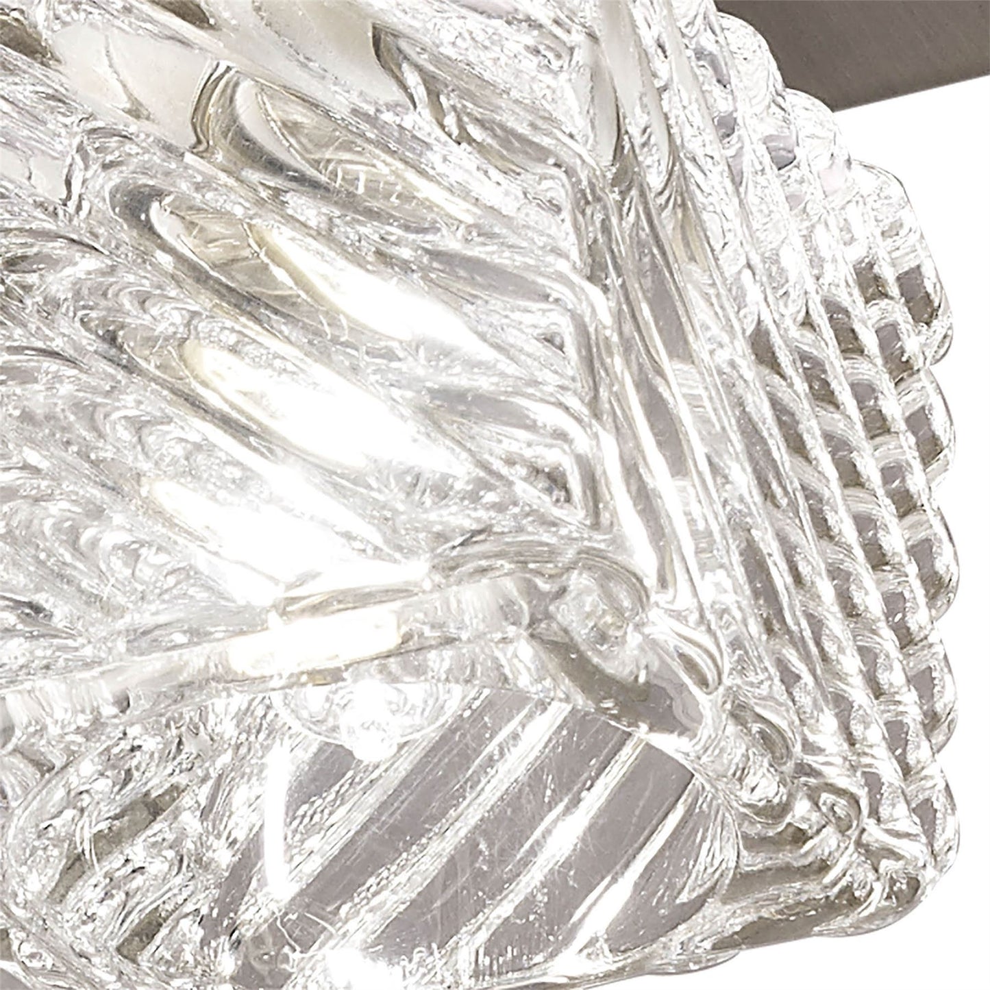 Deco Accor Ceiling Flush 5 Light G9, 230mm Square, Antique Brass/Clear Glass