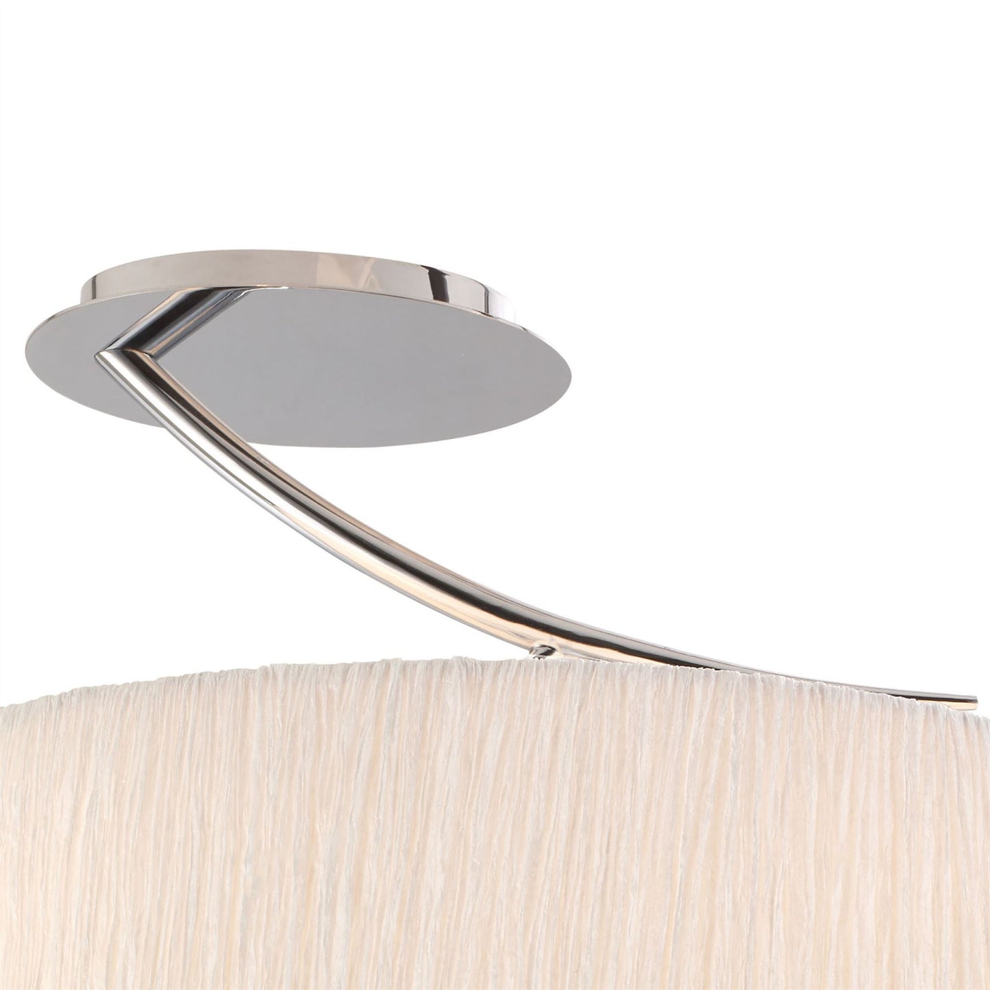 Mantra M1132 Eve Semi Ceiling 2 Light E27, Polished Chrome with White Oval Shade
