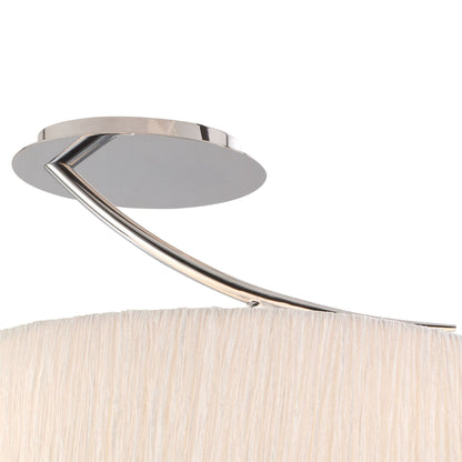 Mantra M1132 Eve Semi Ceiling 2 Light E27, Polished Chrome with White Oval Shade