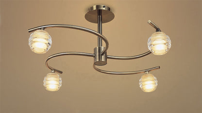 Mantra Sphere 59.3cm Semi Flush 4 Light G9, Antique Brass