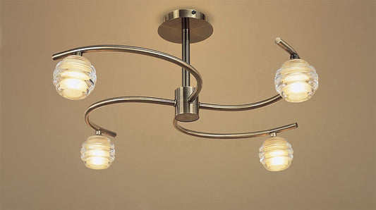 Mantra Sphere 59.3cm Semi Flush 4 Light G9, Antique Brass