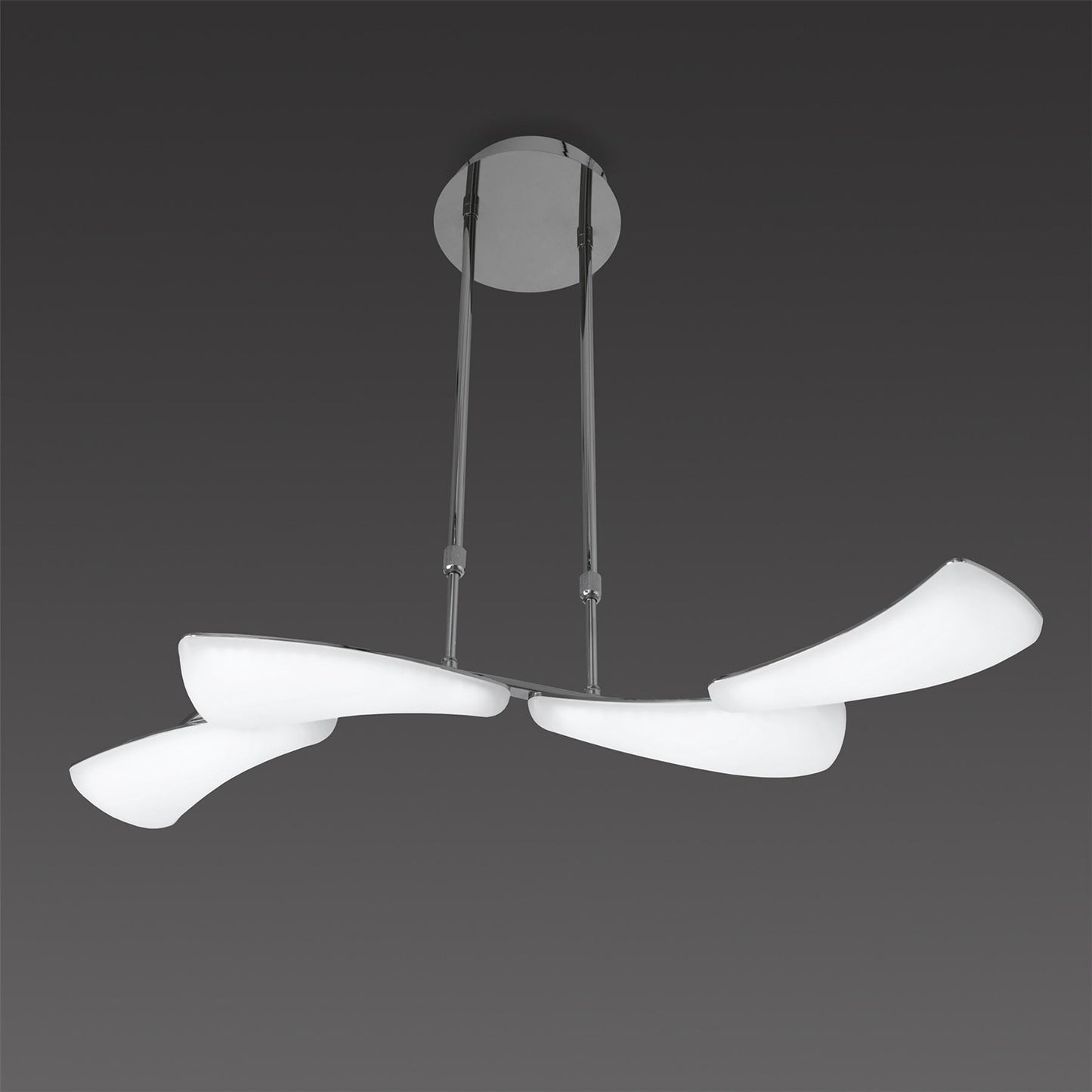 Mantra Mistral LED M3804 Mistral Telescopic 24W LED Line 3000K, 2160lm, Polished Chrome, Frosted Acrylic, 3yrs Warranty - M3804 Ceiling