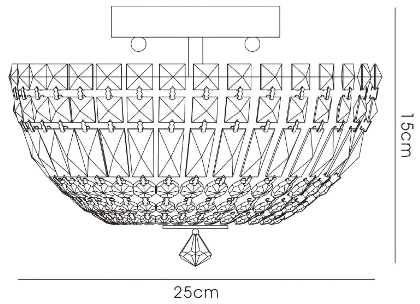 Diyas Georgina 25cm Flush  3 Light G9 Polished Chrome/Crystal Ceiling Light Fitting