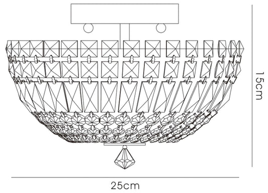 Diyas Georgina 25cm Flush  3 Light G9 Polished Chrome/Crystal Ceiling Light Fitting