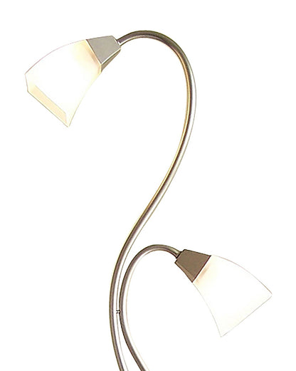 Diyas Chievo Floor Lamp with In-Line Dimmer 2 Light G9 Satin Chrome/Frosted Glass, NOT LED/CFL Compatible