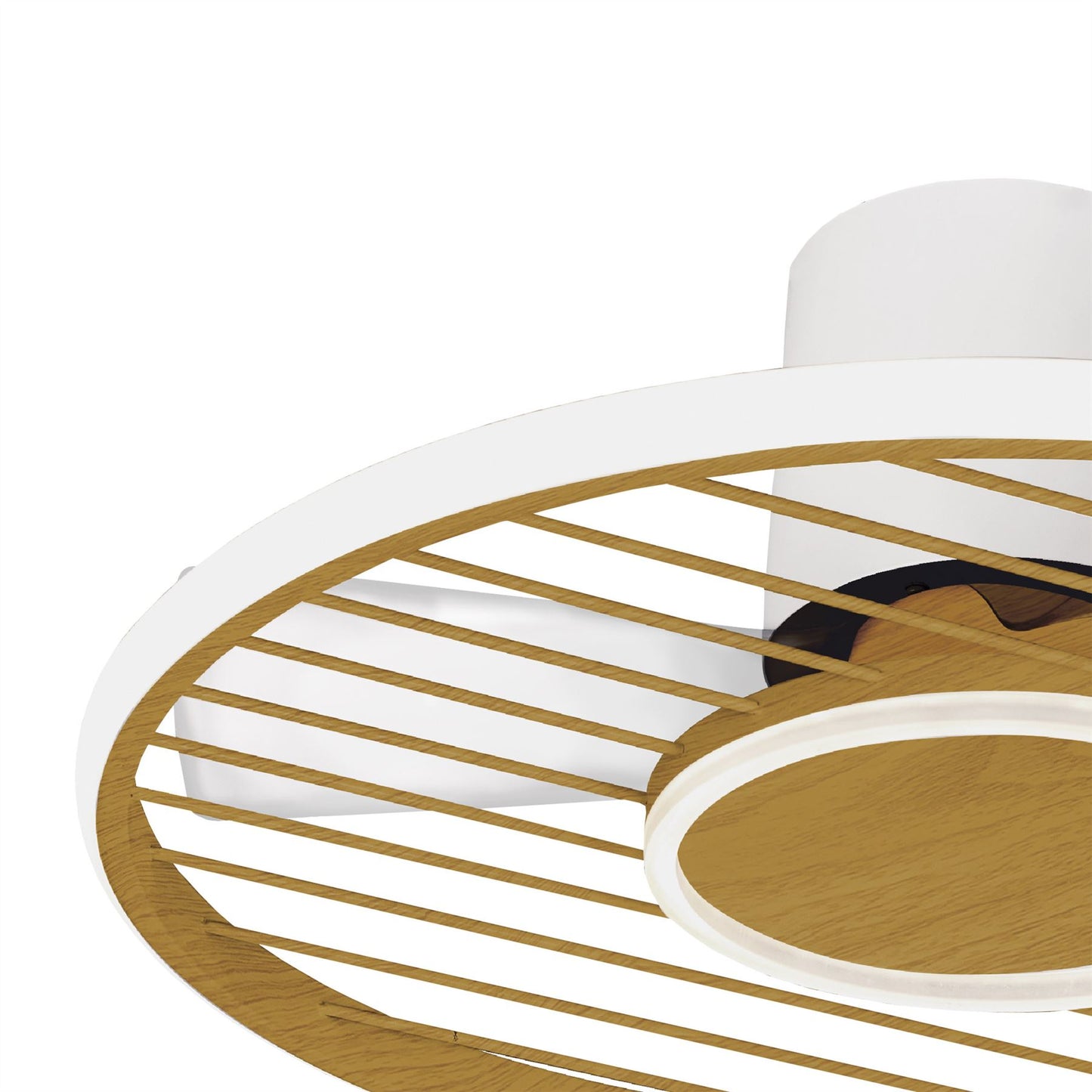 Soho 66cm 45W LED Dimmable Ceiling Light With Built-In 30W DC Fan, 2700-5000K Remote & APP Control, 3150lm, White/Wood, 5yrs Warranty