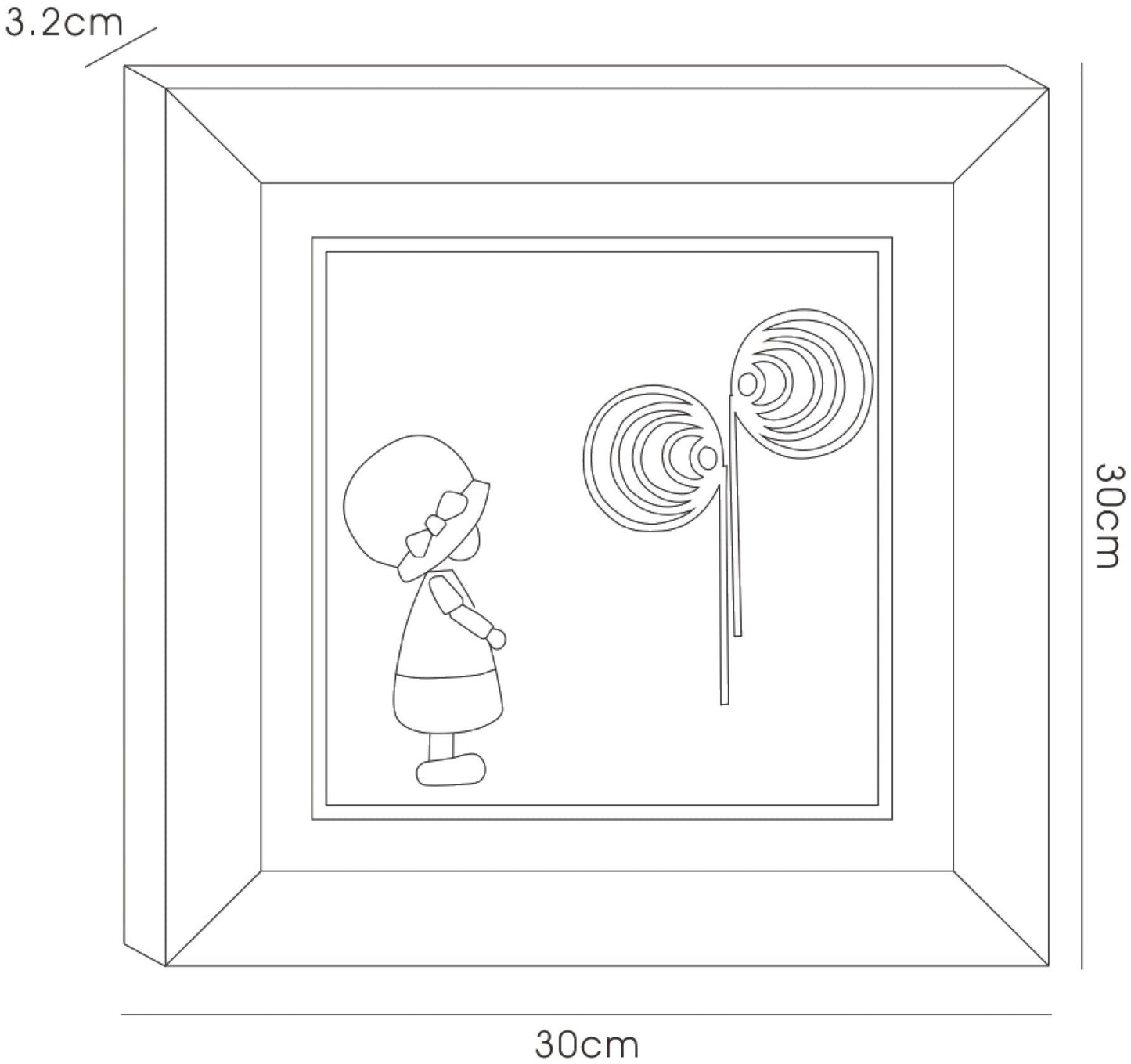 Diyas Home Crystal Wall Art (DH) Bambino Girl, Black Frame Red, Clear Crystal Framed