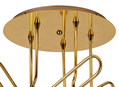 Mantra Jazz Oro M5897 Jazz Ceiling Light, 76cm Round, 5 x E27 (Max 20W), Polished Gold