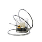 Diyas Home (DH) Oreo Candle Holder 4 Ring Medium Polished Chrome/Clear Glass Art
