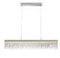 Mantra Fusion Fusion M6250 Cinna Linear Pendant 33W LED, 3000K, 3300lm, Polished Chrome/ Crystal Chain, 3yrs Warranty