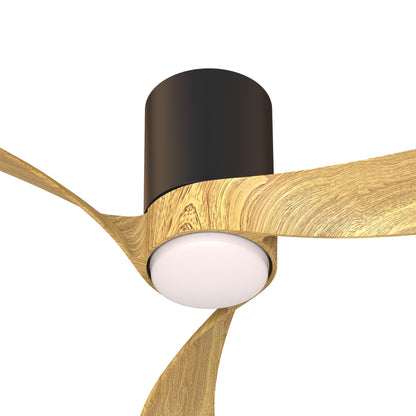 Nemo S 97cm 24W LED Dimmable Ceiling Light With Built-In 30W DC Fan, 2700-5000K Remote Control, 3200lm, Black/Wood, 5yrs Warranty