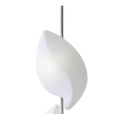 Mantra Natura Floor Lamp 4 Light E27 Indoor, Polished Chrome/Opal White