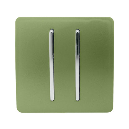 Trendi 2 Gang Artistic Modern Glossy Tactile Home Automation Switch Moss Green