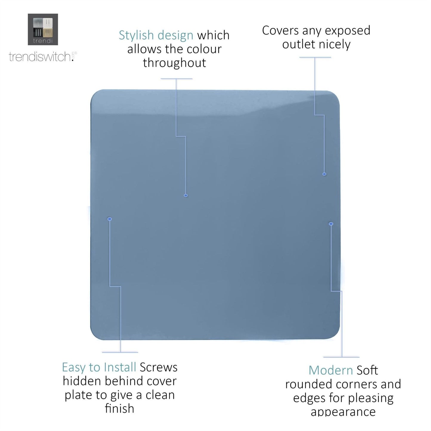 Trendi Artistic Modern Glossy Tactile Single Blanking Plate Sky