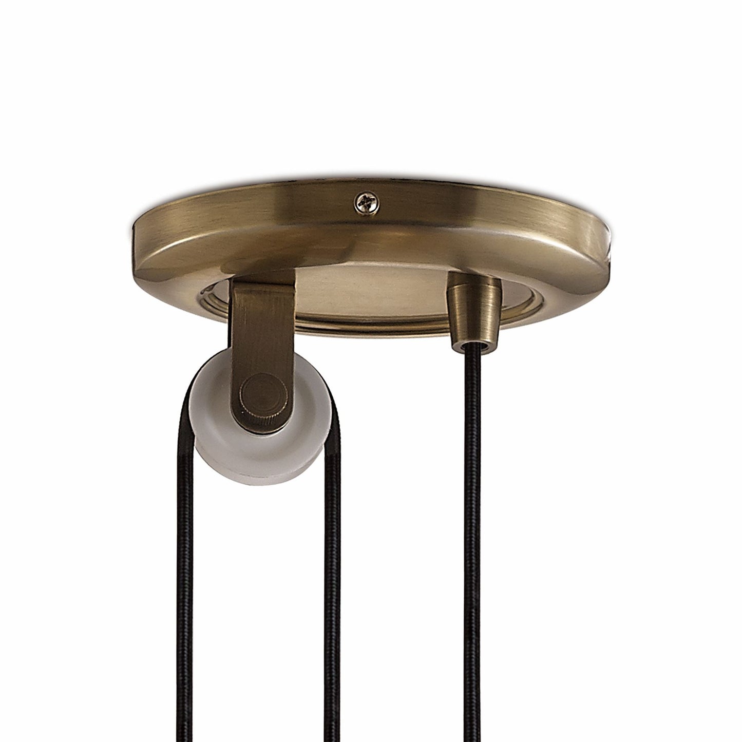 Deco Wellington 37cm Pulley System Pendant 1 Light E27 Antique Brass