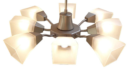 Diyas Chievo 52cm  8 Light G9 Satin Chrome/Frosted Glass Ceiling Pendant Light Fitting
