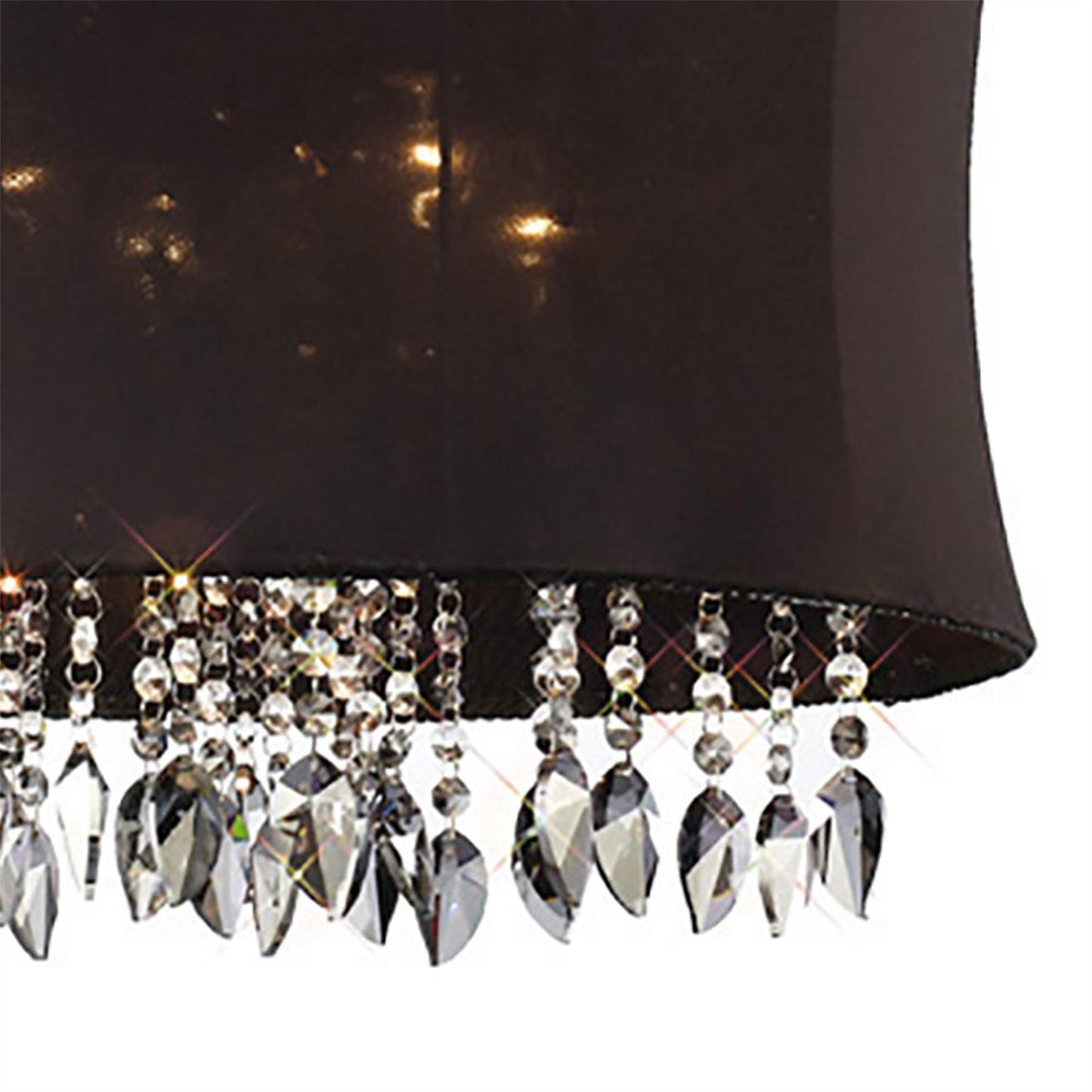 Diyas Niki 50cm  4 Light E14 with Black Shade Polished Chrome/Smoked Crystal Ceiling Pendant Light Fitting